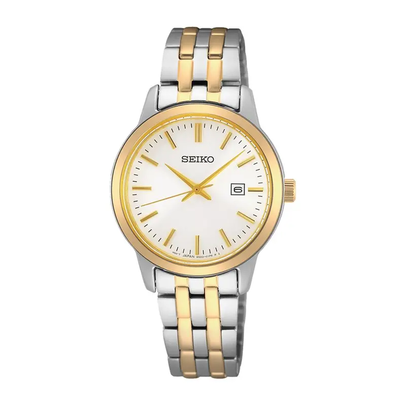 Seiko Classic Two-Tone Stainless Steel Strap Women Watch Sur410p1p 1