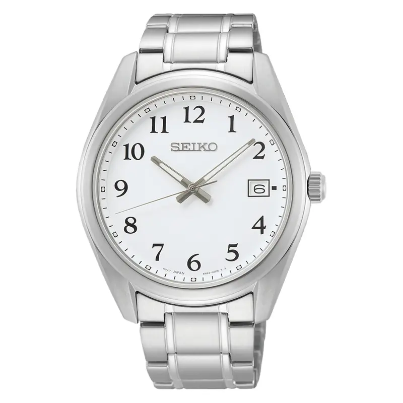 Seiko Classic White Dial Silver Stainless Steel Strap Men Watch Sur459p1p 1