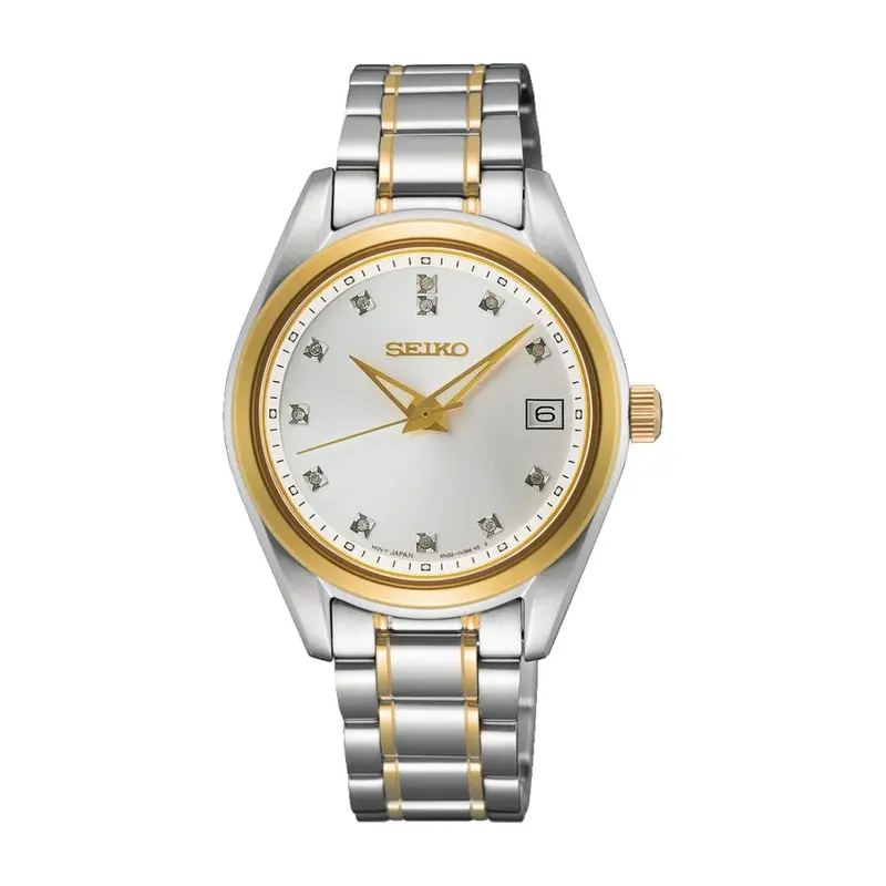 Seiko Classique Date Display Two-Tone Stainless Steel Women's Watch Sur582p1 1