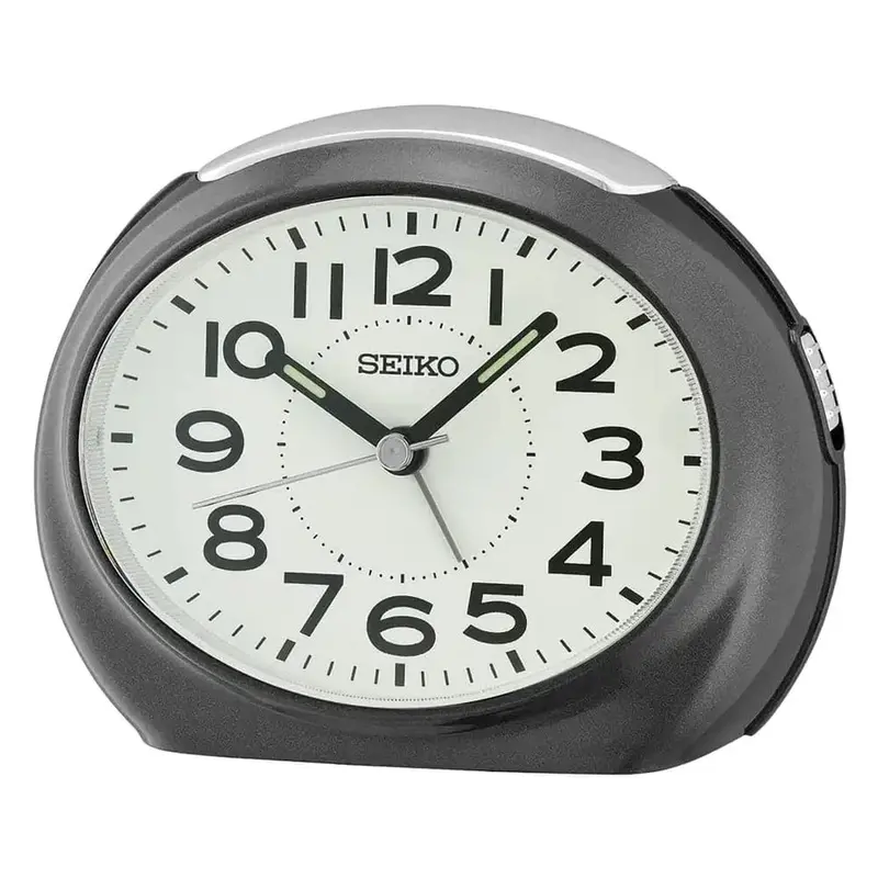 Seiko Clock Black Case Bedside Table Qhe193k 1