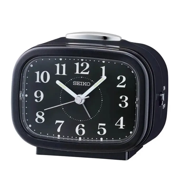 Seiko Clock Black Dial & Resin Case Qhk060j 1