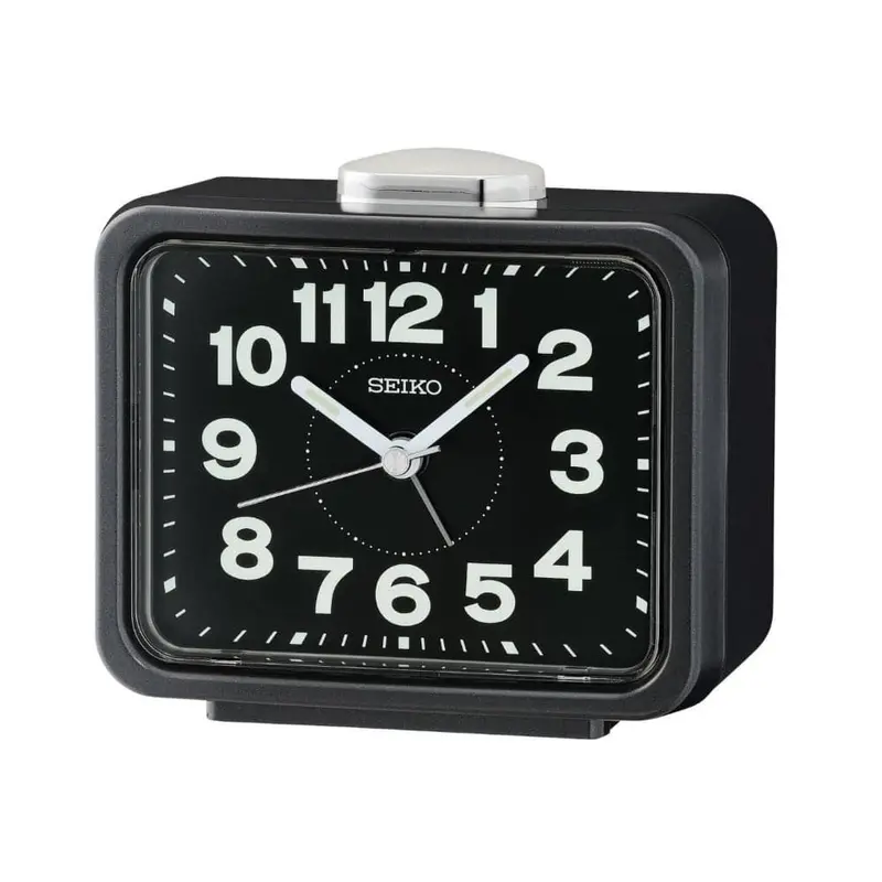 Seiko Clock Black Dial & Resin Case Qhk062k 1