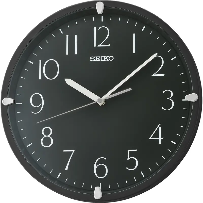 Seiko Clock Black Dial Round Wall Clock Qha007kl 1