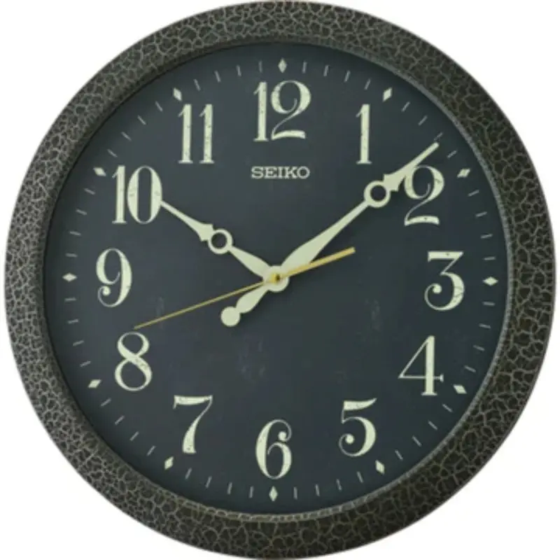 Seiko Clock Black Dial Round Wall Clock Qxa815k 1