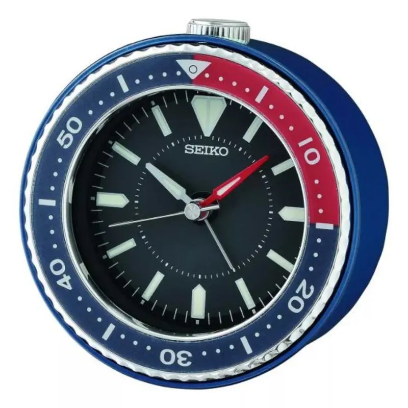 Seiko Clock Blue Case Round Wall Clock Qhe207l 1