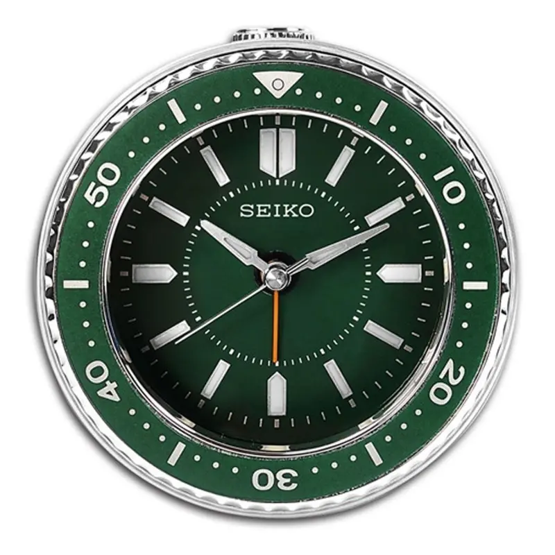 Seiko Clock Green Dial Alarm Clock Qhe184m 1