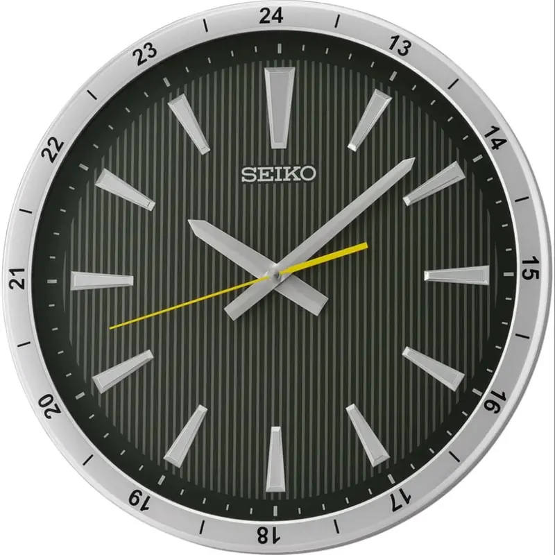 Seiko Clock Silver Case Round Wall Clock Qxa802s 1