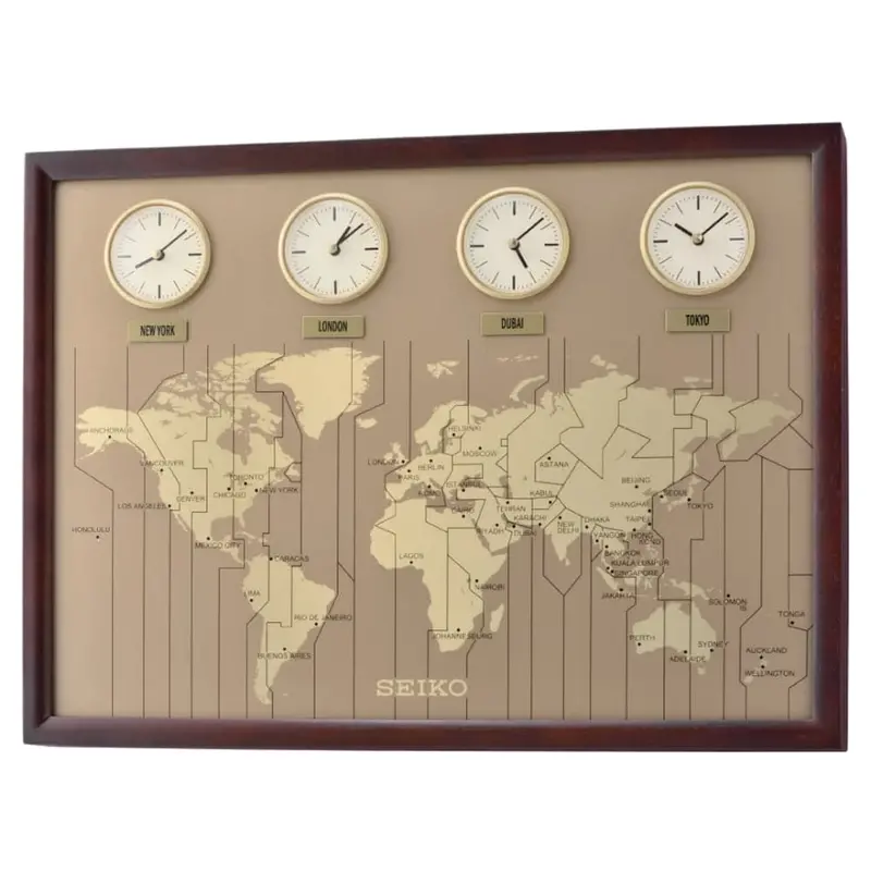 Seiko Clock Wall Clock Multi-Time Qxa722b 1