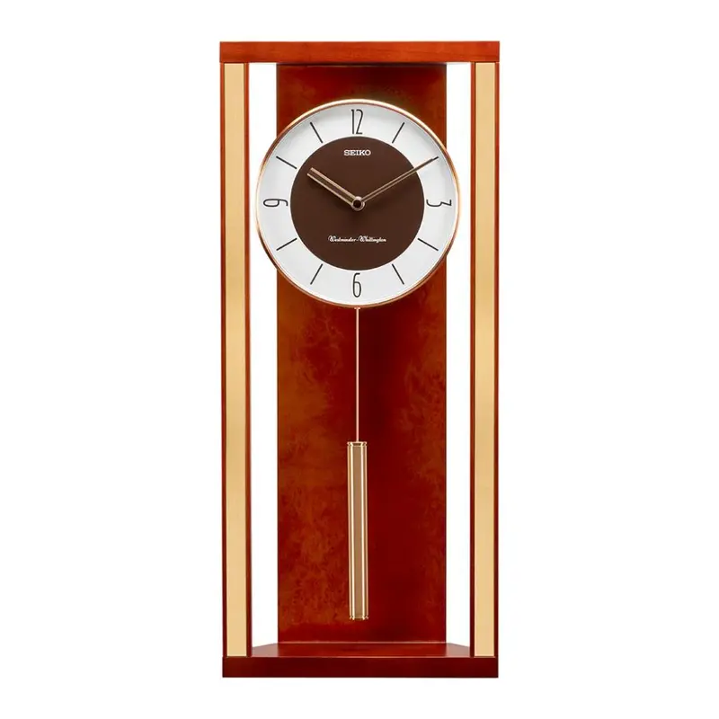 Seiko Clocks Wooden Quartz Westminster Chime Pendulum Wall Clock Qxh068z 1