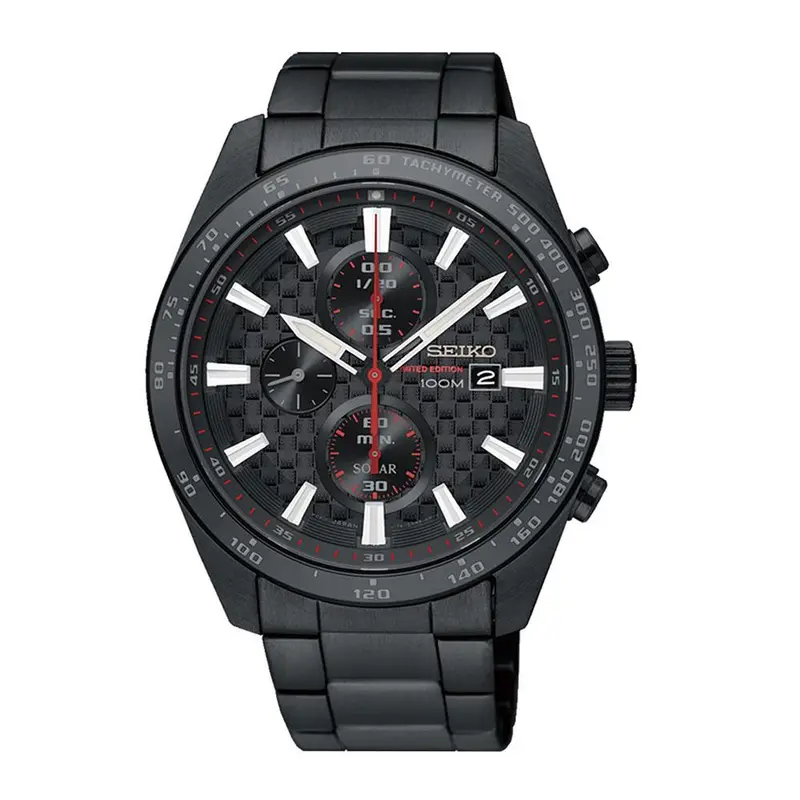 Seiko Criteria Ssc657p1 Solar Chronograph Stainless Steel Men's Black Watch 1