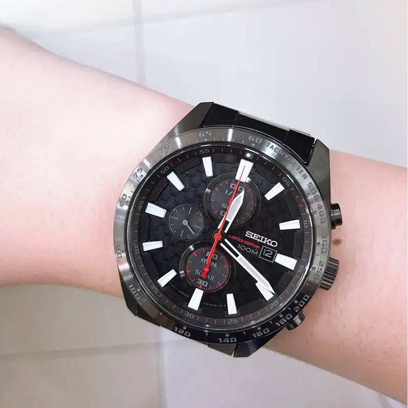 Seiko Criteria Ssc657p1 Solar Chronograph Stainless Steel Men's Black Watch 2