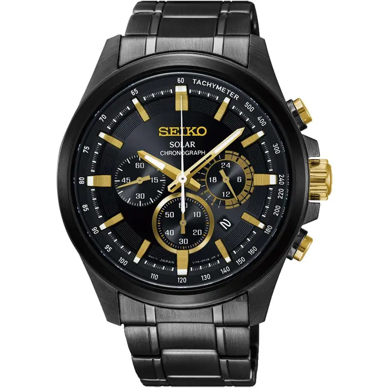 Seiko Criteria Ssc687p1 Chronograph Solar Stainless Steel Men's Black Watch 1