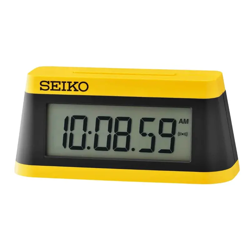 Seiko Digital Alarm Clock Yellow Case Qhl091y 1