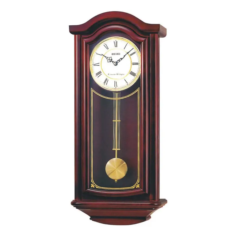 Seiko Dual Chime Wooden Pendulum Wall Clock Qxh118bn 1