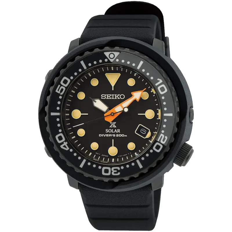 Seiko Elite Sne577p1p Black Silicone Strap Men's Watch 1