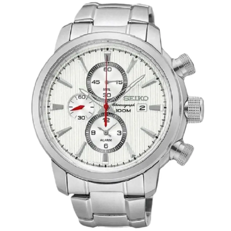 Seiko General Snaf43p1 Chronograph Stainless Steel Men's Silver Watch 1