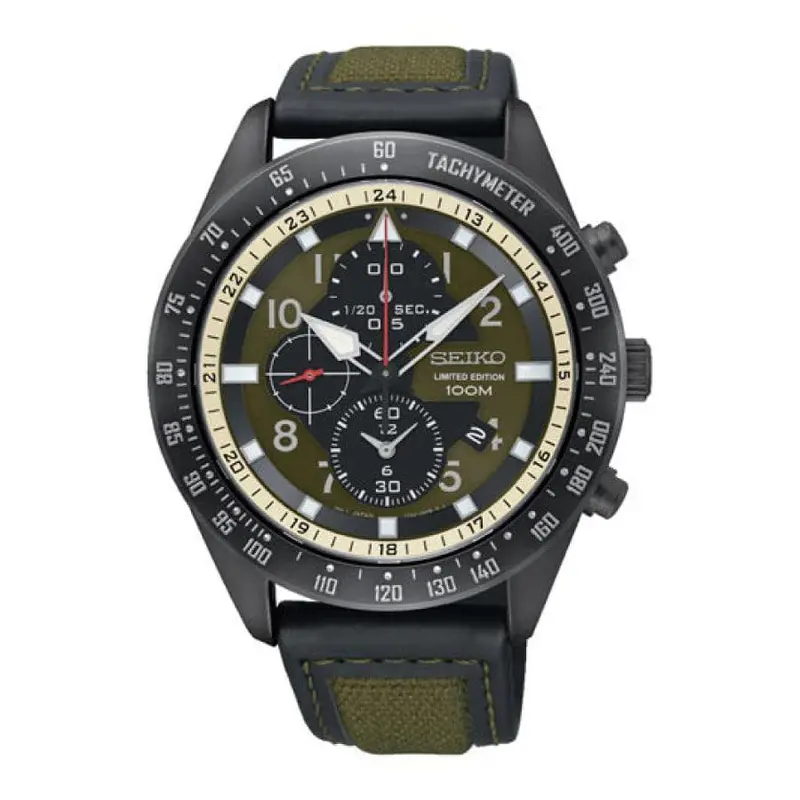 Seiko General Sndh47p1 Chronograph Stainless Steel Men's Black Watch 1