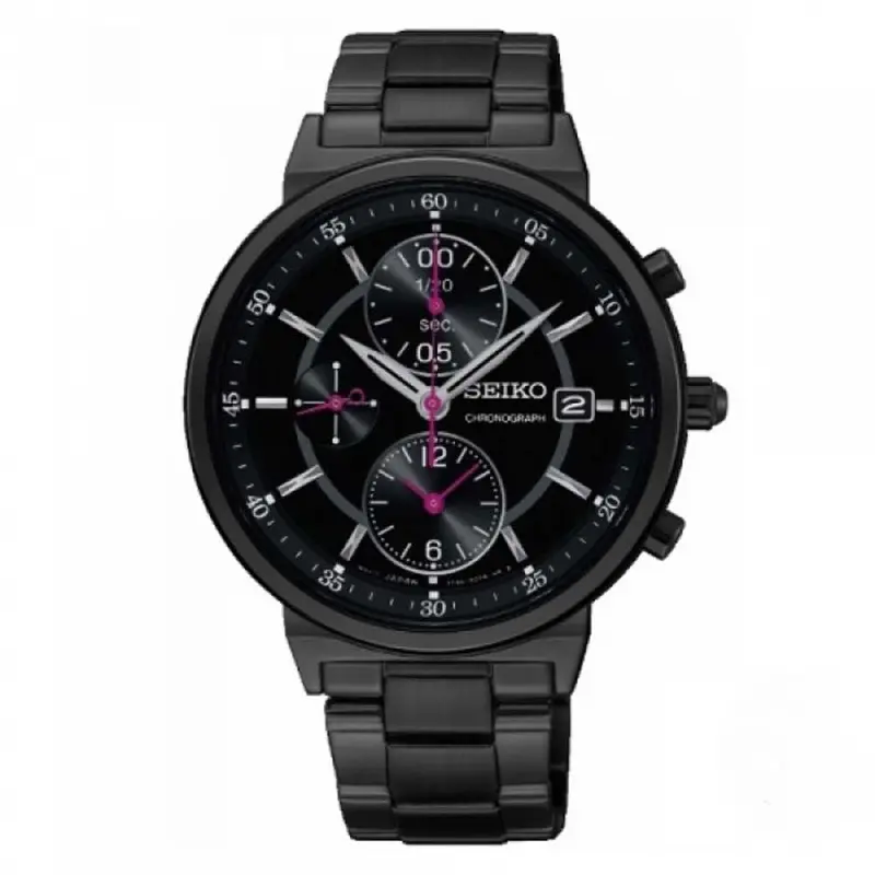 Seiko General Sndv27p1 Chronograph Stainless Steel Women's Black Watch 1
