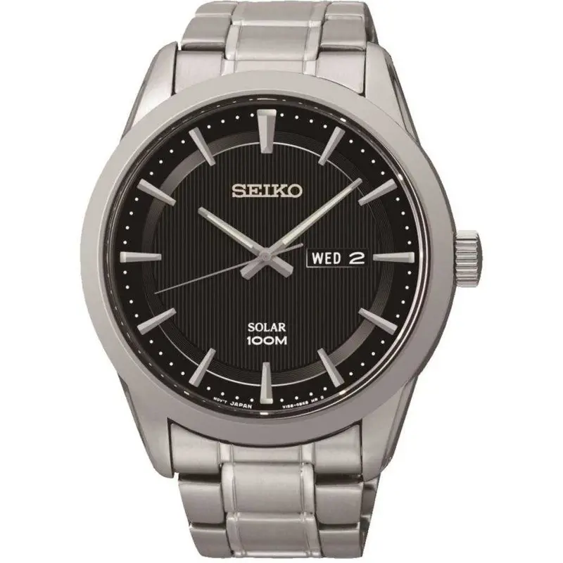 Seiko General Sne363p1 Solar Stainless Steel Men's Silver Watch 1