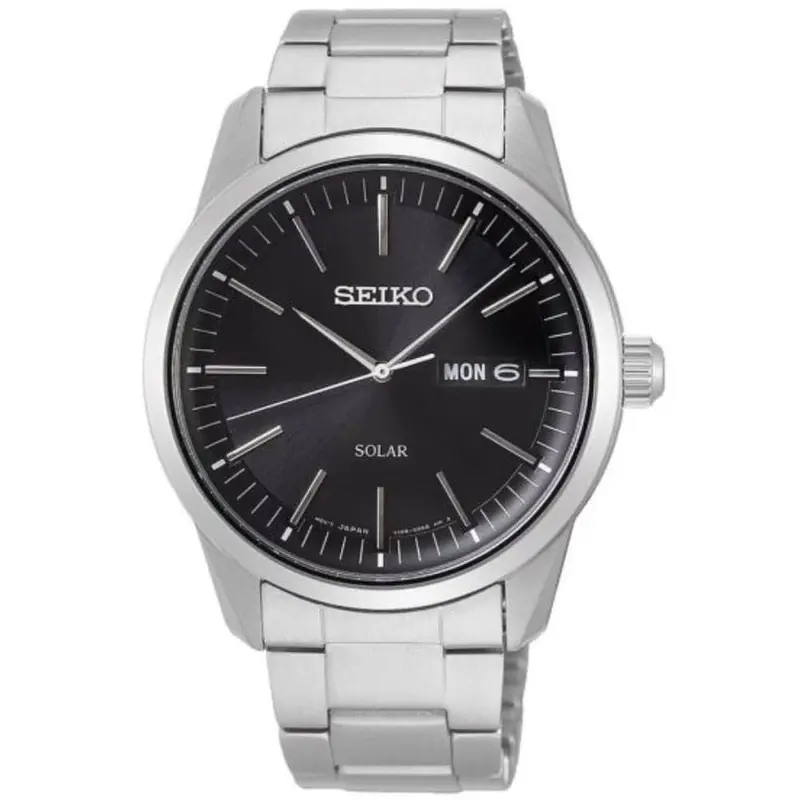Seiko General Sne527p1p Black Dial Stainless Steel Men's Watch 1