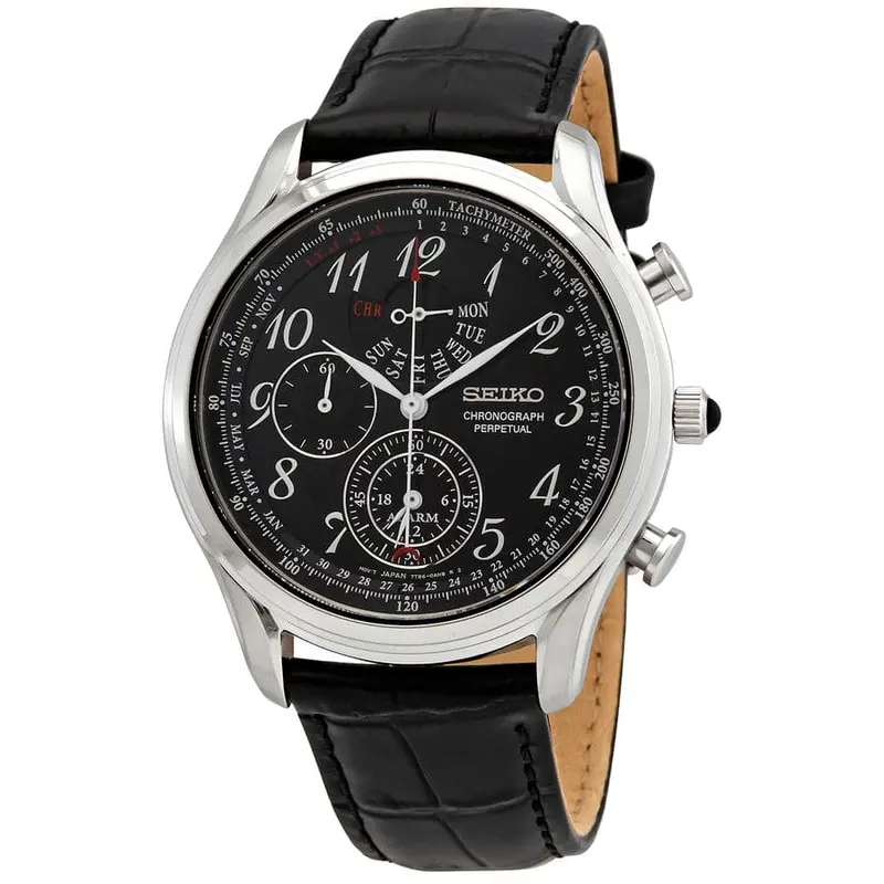 Seiko General Spc255p1 Chronograph Alarm Quartz Black Dial Men's Watch 1