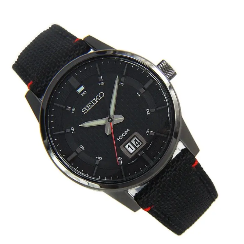 Seiko General Sports Sur271p1 Men's Black Nylon Strap Watch 2