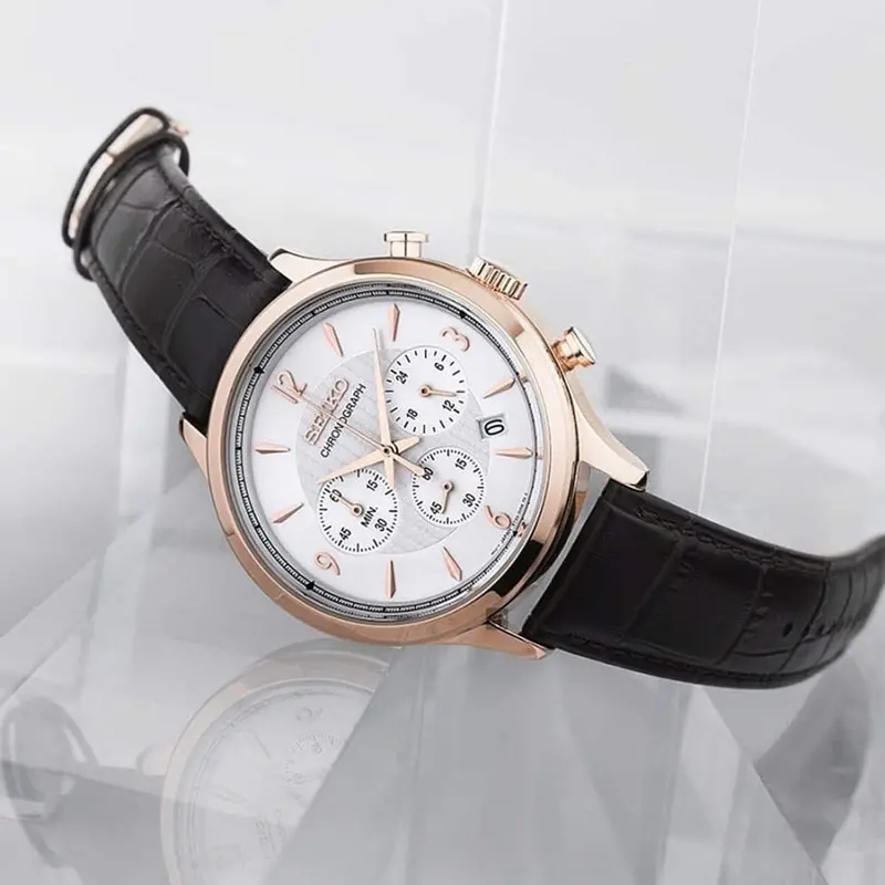 Seiko General Ssb342p1 Chronograph Leather Strap Men's Watch 1