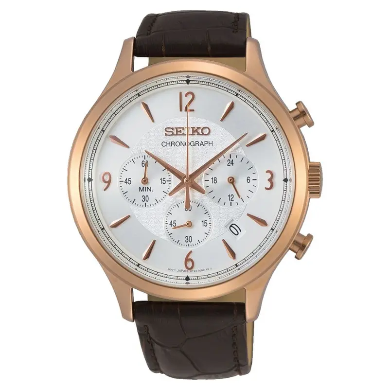 Seiko General Ssb342p1 Chronograph Leather Strap Men's Watch 2