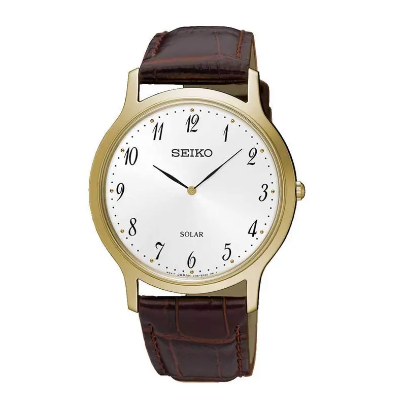 Seiko General Sup860p1p Solar Brown Leather Strap Men's Watch 1