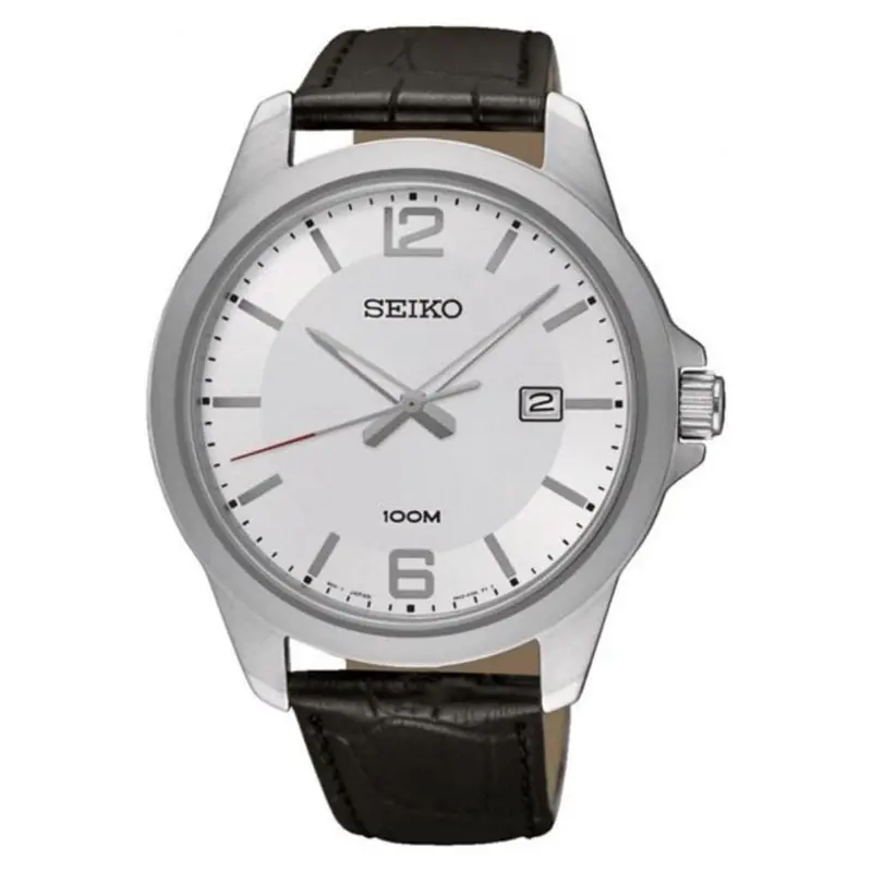Seiko General Sur249p1 Black Leather Men's Watch 1