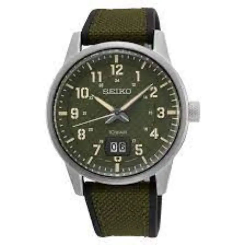 Seiko General Sur323p1 Nylon Green Strap Men's Watch 1