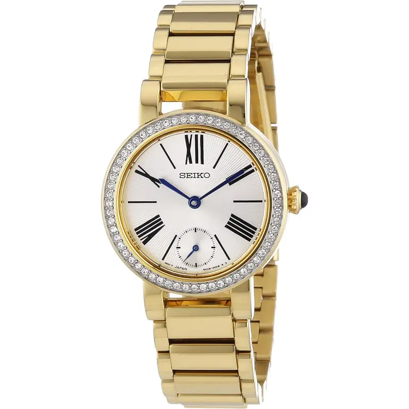 Seiko General Swarovski Crystal Srk028p1 Stainless Steel Women's Gold Watch 1