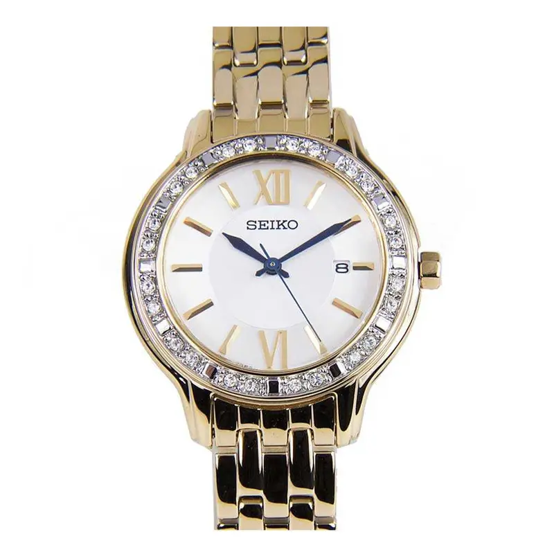 Seiko General Swarovski Crystal Sxdg76p1 Stainless Steel Women's Gold Watch 1