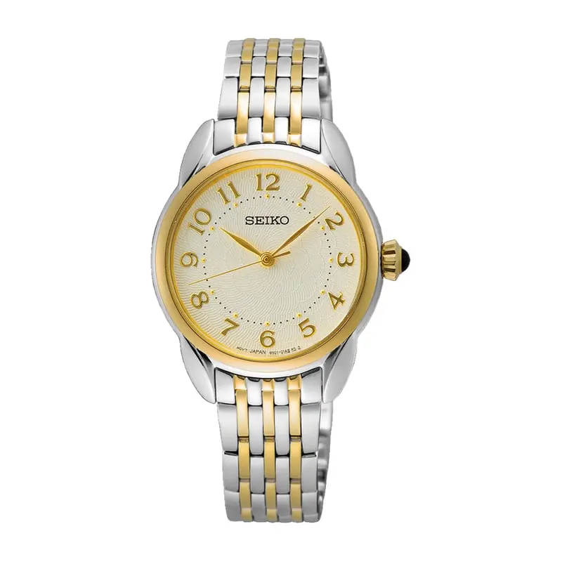 Seiko Gold Dial Two-Tone Stainless Steel Strap Women Watch Sur562p1 1