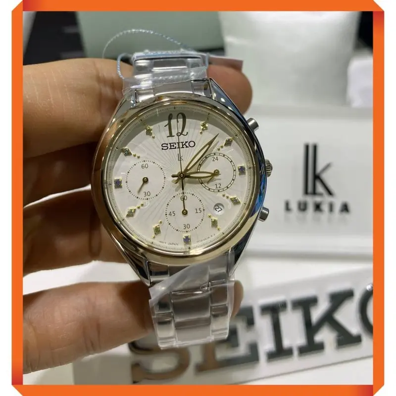 Seiko Lukia Srwz18p1 Chronograph Stainless Steel Women's Watch 2