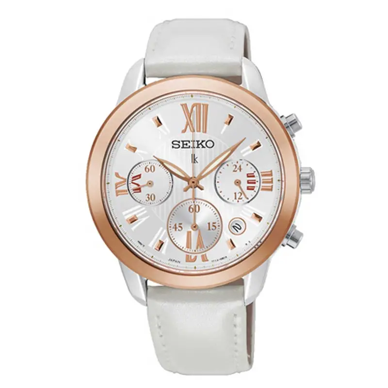 Seiko Lukia Srwz84p1 Women's Silver Leather Strap Watch 1