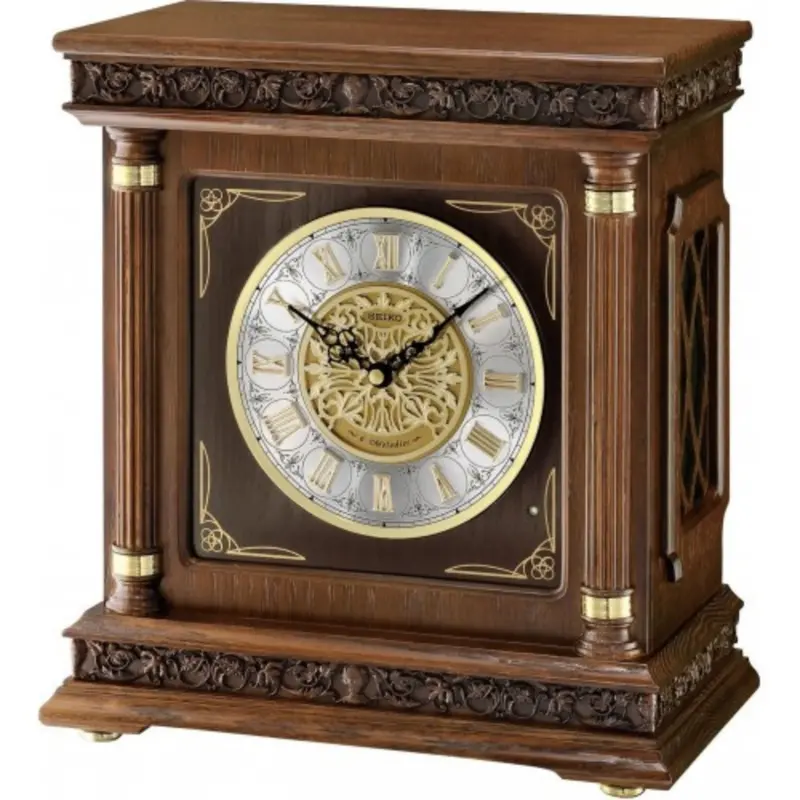 Seiko Mantel Clock Brown Case Color Qxw224b 1