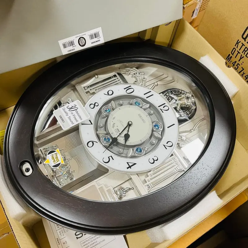 Seiko Melodies In Motion Brown Wall Clock Qxm389nr 2