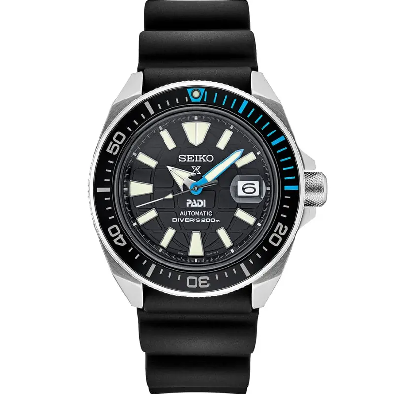Seiko Padi Srpg21j1p Black Dial Black Silicone Strap Men Watch 1