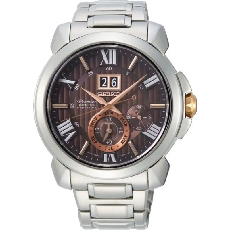 Seiko Premier Kinetic Perpetual Stainless Steel Men's Watch Snp157p1 1