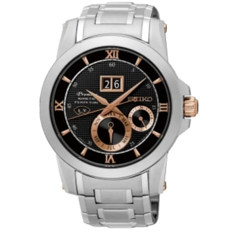 Seiko Premier Snp136p1 Black Dial Stainless Steel Men's Watch 1