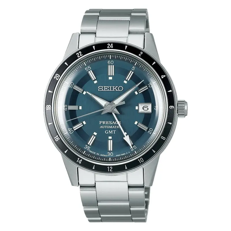 Seiko Presage Automatic Gmt Silver Stainless Steel Strap Men Watch Ssk009j1 1