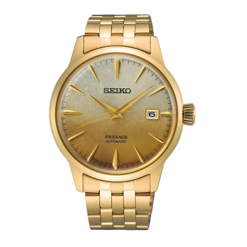 Seiko Presage Automatic Gold Tone Steel Watch Srpk46j1 1