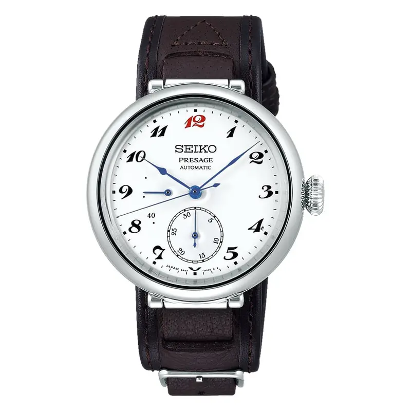 Seiko Presage Automatic White Dial Leather Strap Men Watch Spb359j1 1