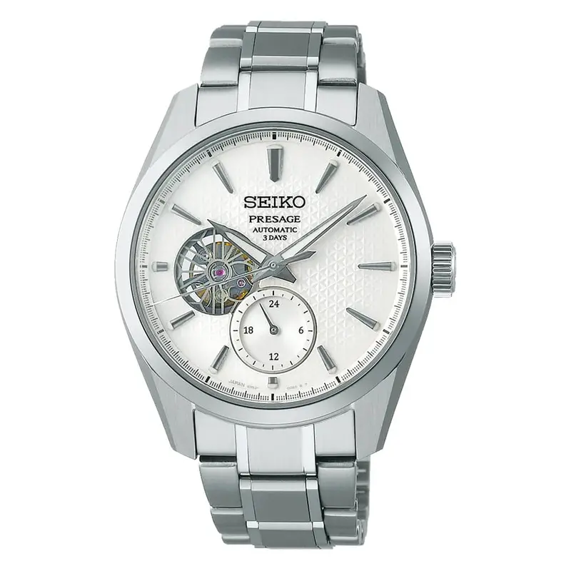Seiko Presage Automatic White Dial Silver Stainless Steel Strap Men Watch Spb415j1 1