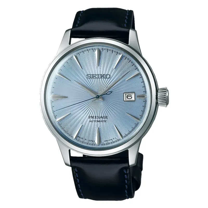 Seiko Presage Blue Dial And Leather Strap Men Watch Srpb43j1p 1