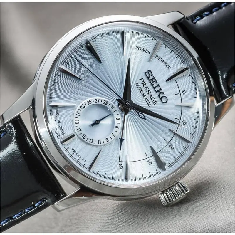 Seiko Presage Blue Dial Leather Strap Men Watch Ssa343j1 2