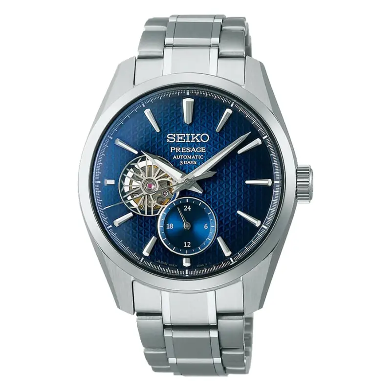 Seiko Presage Blue Dial Silver Stainless Steel Strap Men Watch Spb417j1 1