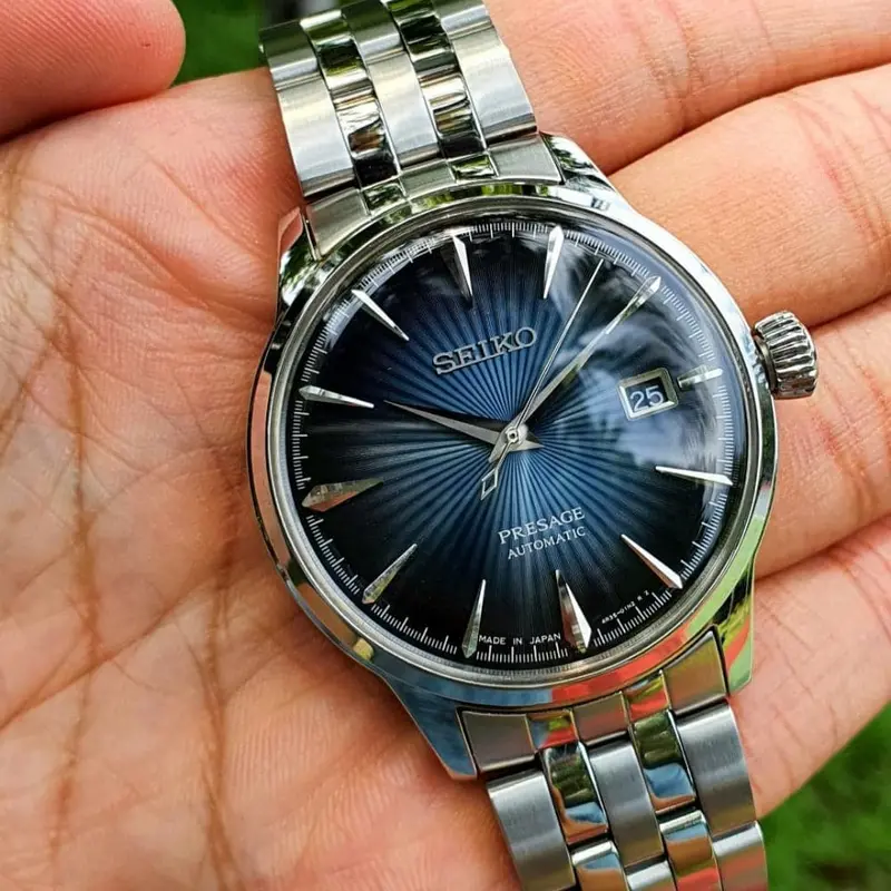 Seiko Presage Blue Dial Silver Stainless Steel Strap Men Watch Srpb41j1p 2