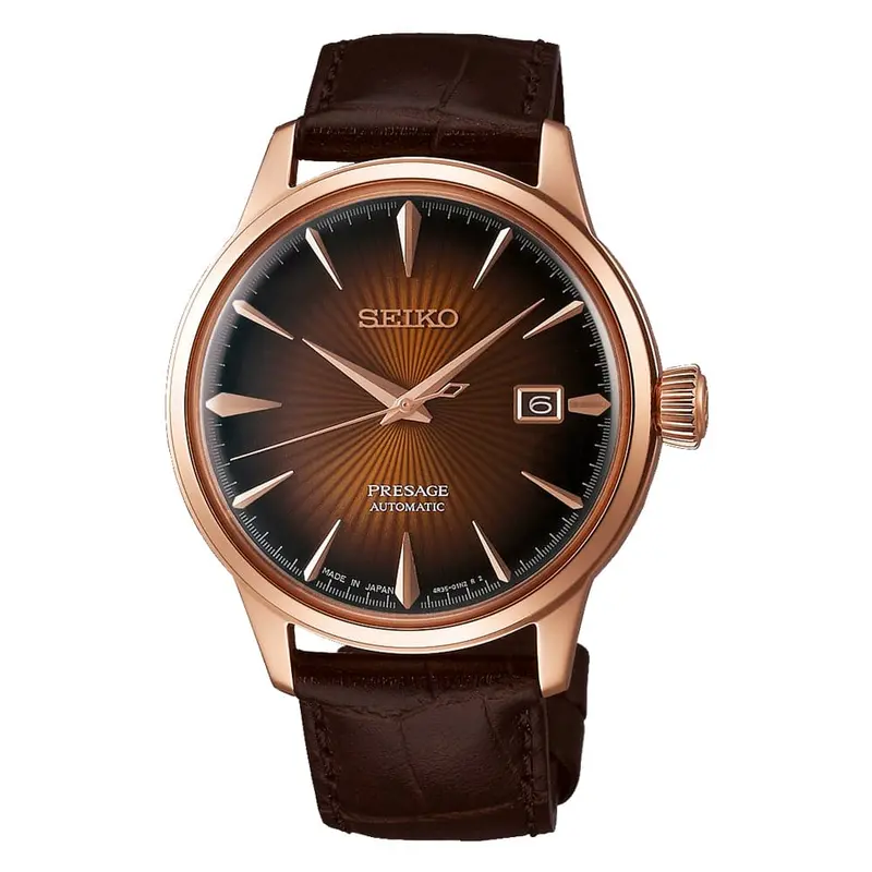 Seiko Presage Brown Dial Leather Strap Men Watch Srpb46j1p 1
